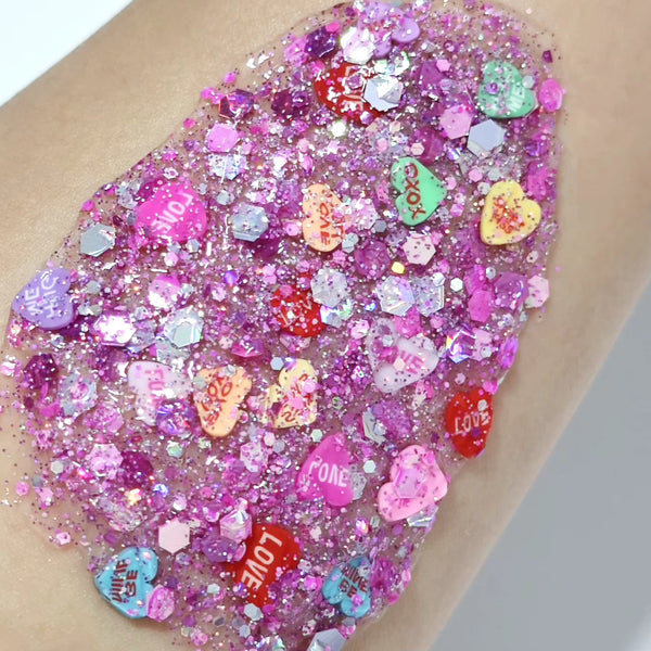 (Pre-Order) Conversation Heart Glitter Hair Gel