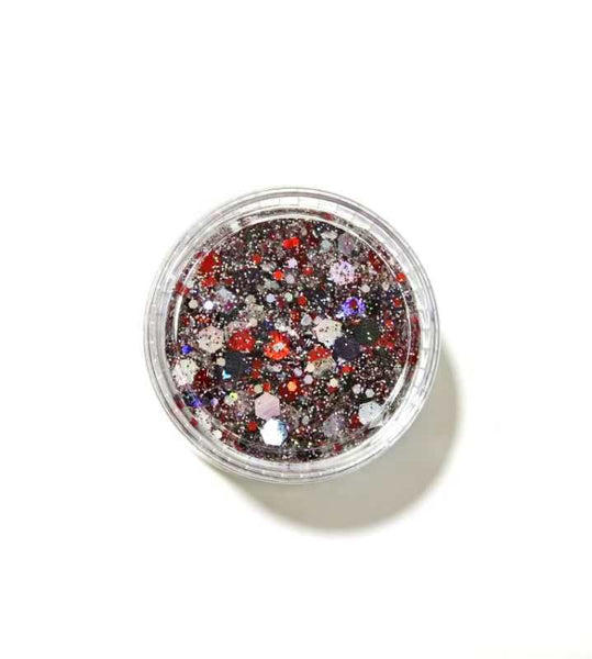 Silver/ Red & Black Glitter Hair Gel