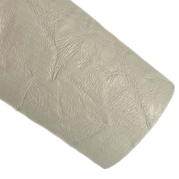 Cream Crinkle Faux Leather