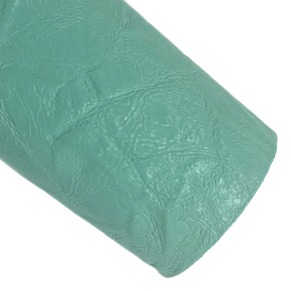 Turquoise Crinkle Faux Leather