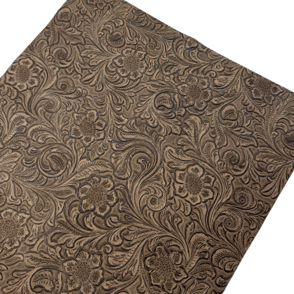 Brown Embossed Faux Leather