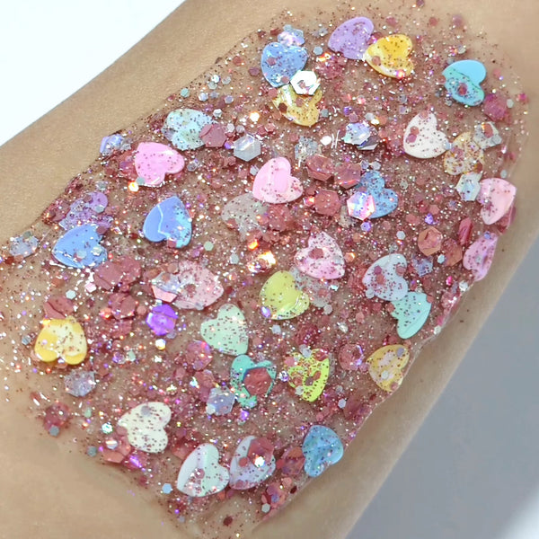 (Pre-Order) Heart Mix Glitter Hair Gel