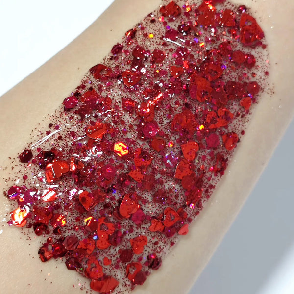 (Pre-Order) Red Heart Glitter Hair Gel
