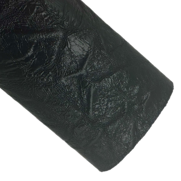 Black Crinkle Faux Leather