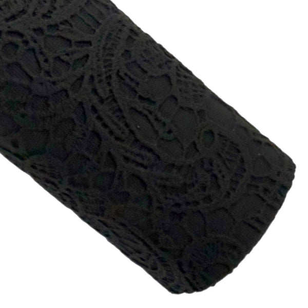 Black Embossed Faux Leather