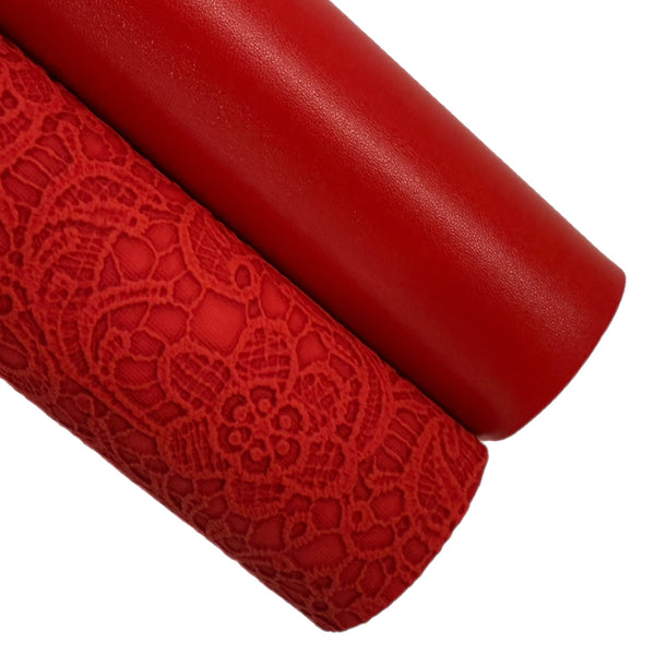 Red Buttery Smooth Faux Leather