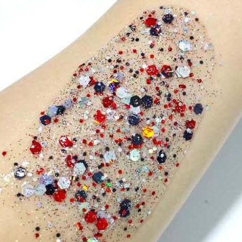 Silver/ Red & Black Glitter Hair Gel