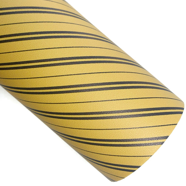 Yellow/Navy Stripe Custom Faux Leather