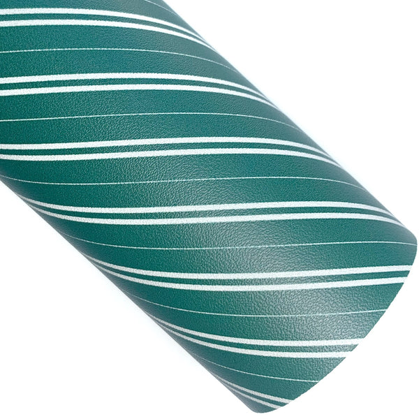 Green Stripe Custom Faux Leather