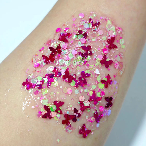 (Pre-Order) Fuchsia Flutter Glitter Hair Gel