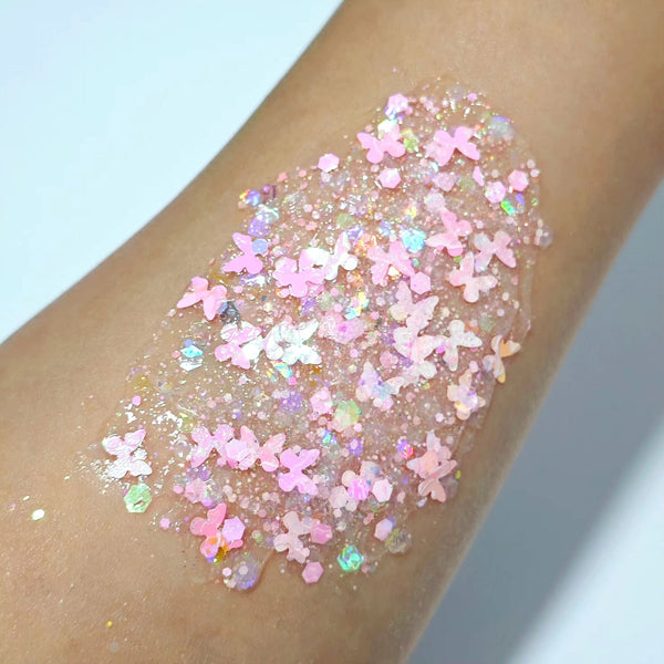 (Pre-Order) Pink Flutter Glitter Hair Gel