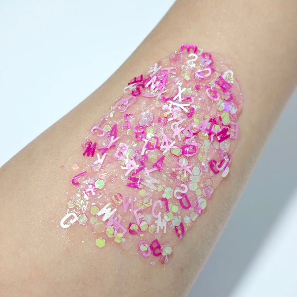 (Pre-Order) Pink Alphabet Glitter Hair Gel