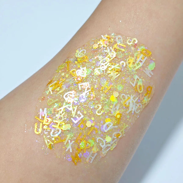 (Pre-Order) Yellow Alphabet Glitter Hair Gel