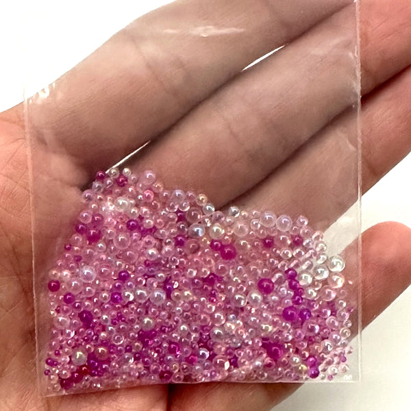 Pink Mix  Glass Bubbles Beads