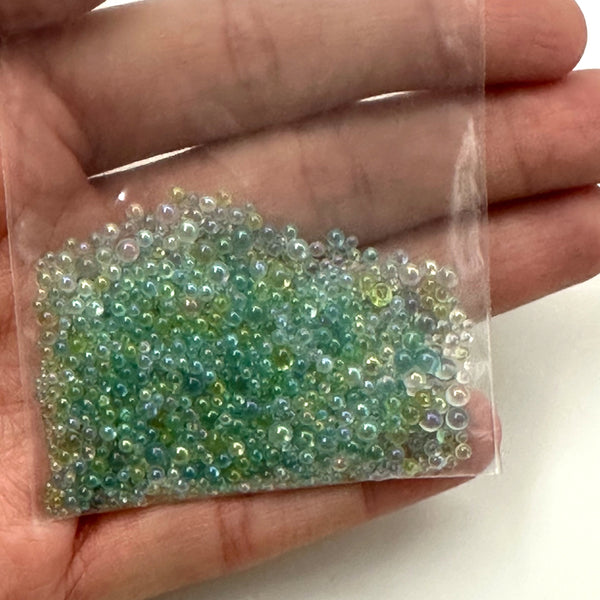 Seafoam Glass Bubbles Beads