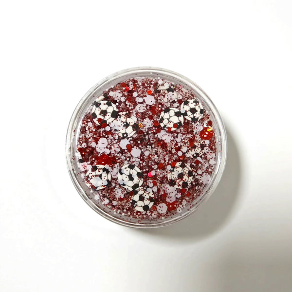 (Pre-Order) Red and White Soccer Soccer Glitter Hair Gel