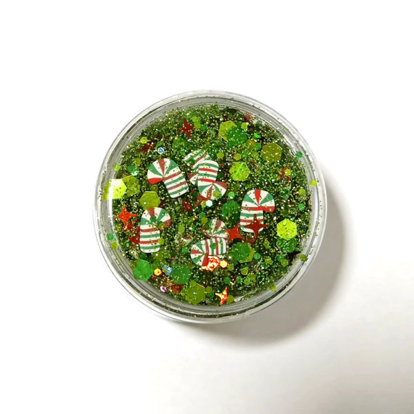 (Pre-Order) Red and Green Candy Cane Glitter Hair Gel