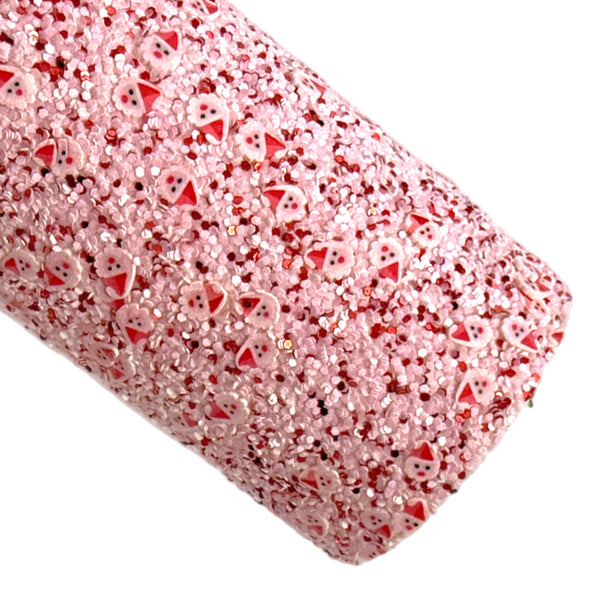 Pink Santa Chunky Glitter