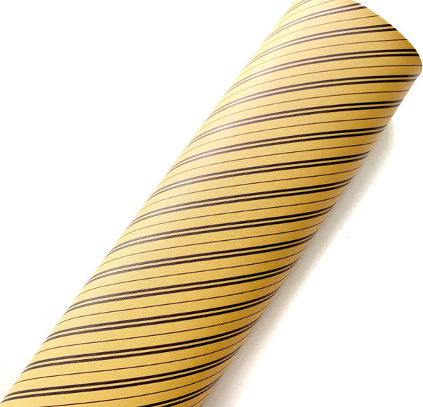 Yellow/Navy Stripe Custom Faux Leather