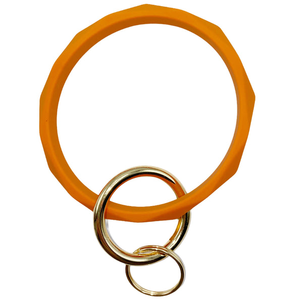 Burnt Orange Diamond Facet Bangle Key Ring (Silicone)