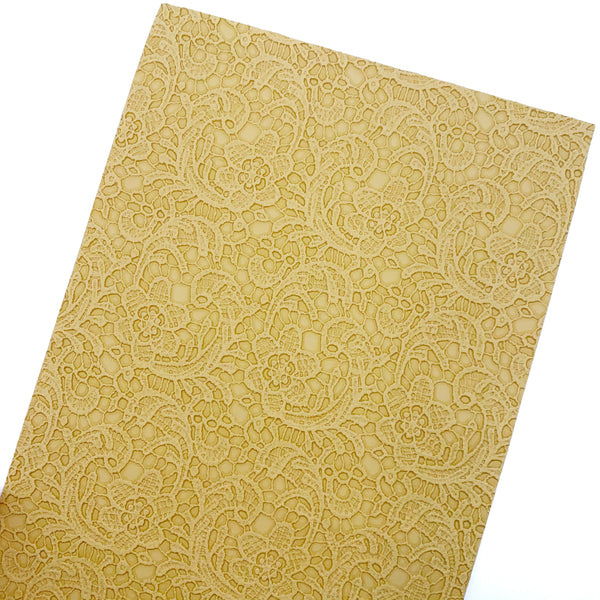 Dijon Embossed Appliqué Lace Faux Leather